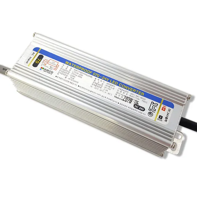 Waterproof IP67 LED Driver Slim and High Quality SMPS Switching Power Supply Converter 24V 70W For LED Lighting Made in Korea