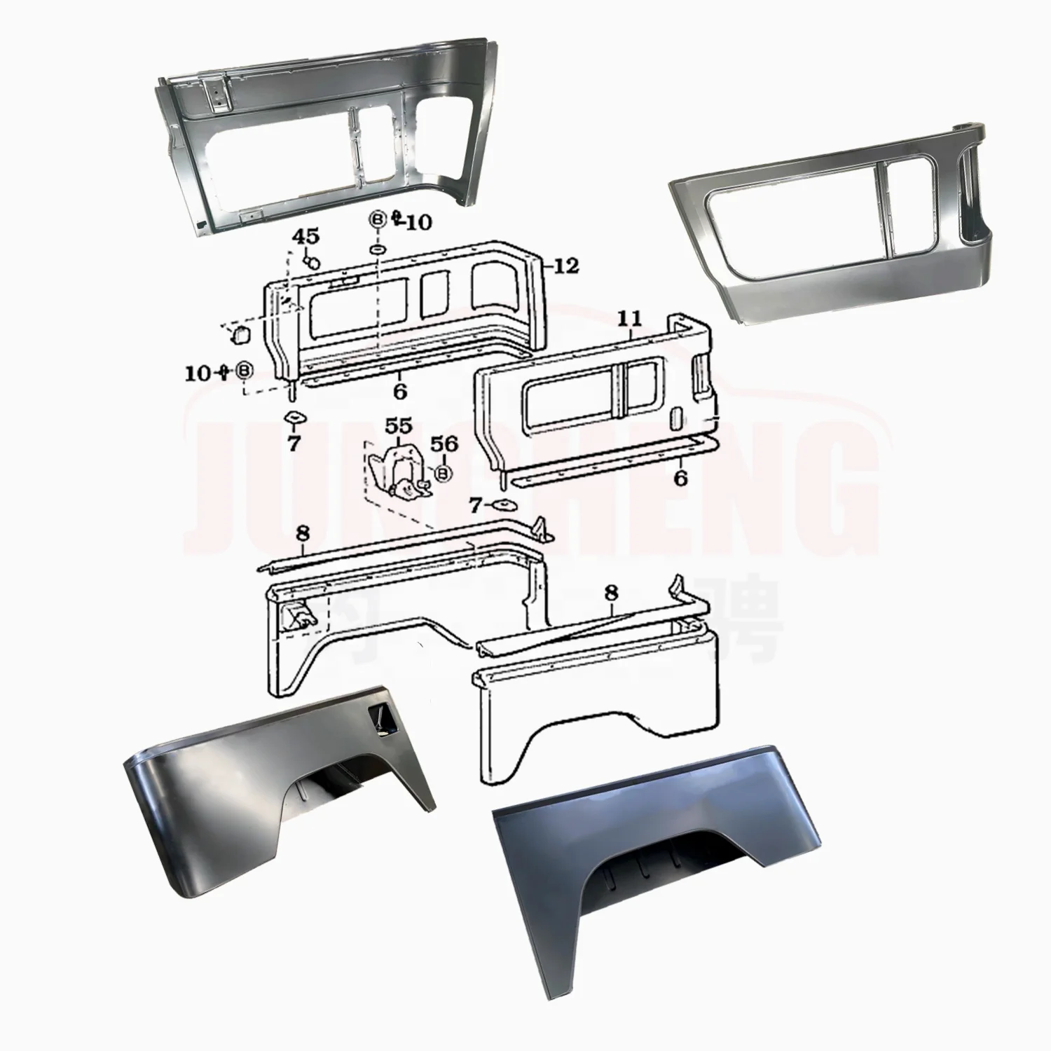 Toyota Land Cruiser 40 Series BJ40 FJ40 Hard Top Side Panel & Rear