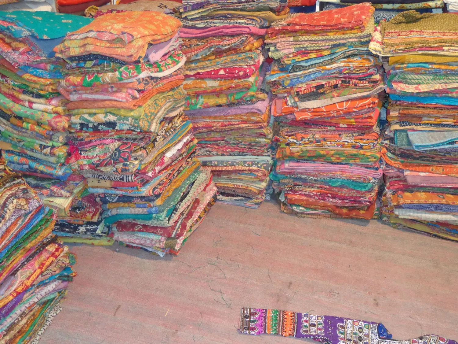 Handmade Vintage Kantha Quilt Reversible Patchwork Indian Kantha Gudari