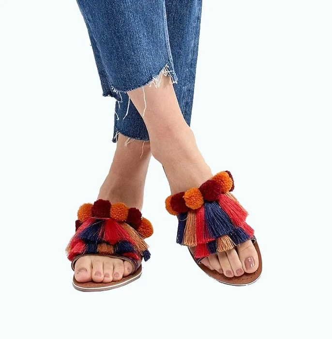 tassel slides womens