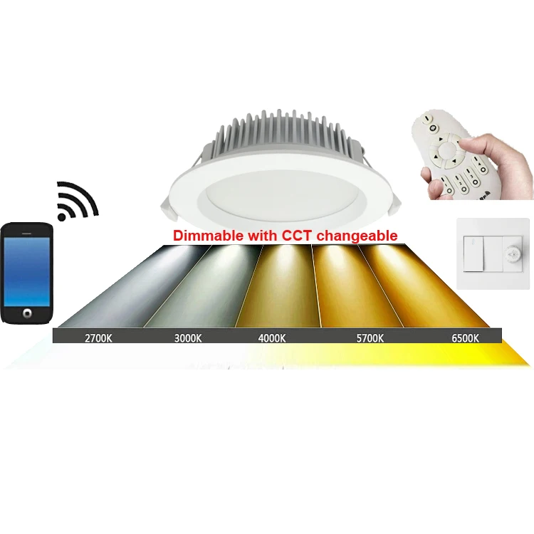 3inch 13W 2.4G WIFI SMART tunable cct adjustable led downlight switch control cct changeable downlight