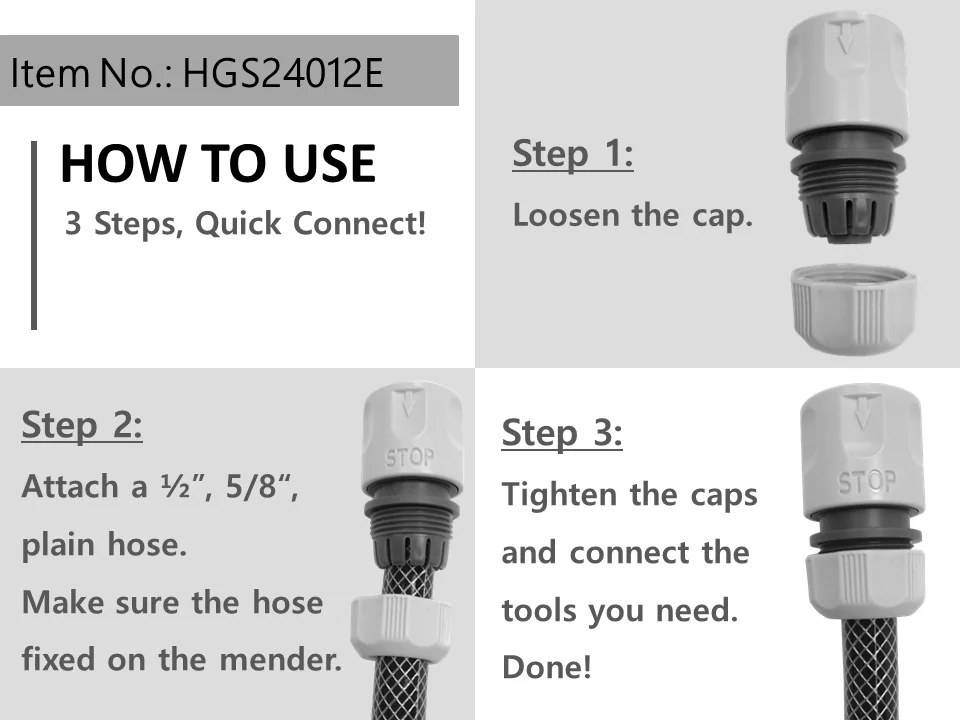 Irrigation Garden Hose Connector 13 16mm With Water Stop Function Hose