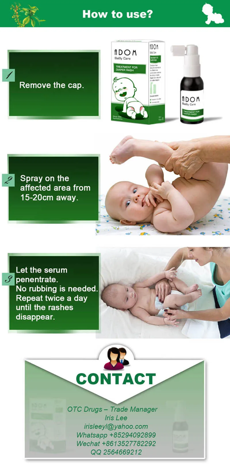 Baby Diaper Rash Treatment Spray