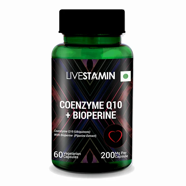 Coenzyme Q10 Bioperine Capsules Coq10 Ubidecarenone 200mg Antioxidant