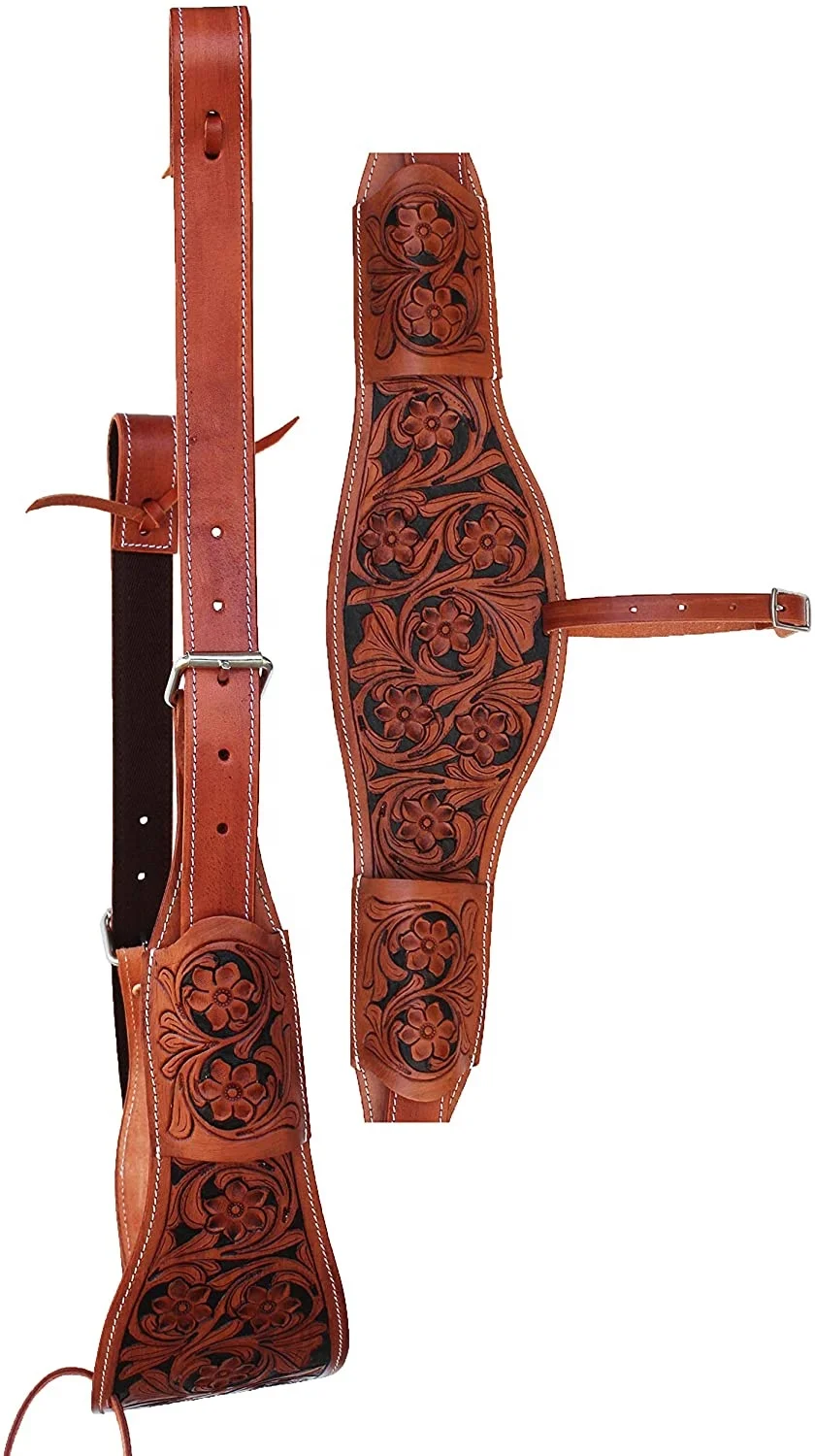 Horse Western Floral Tooled Leather Flank Saddle Cinch Billets Buy