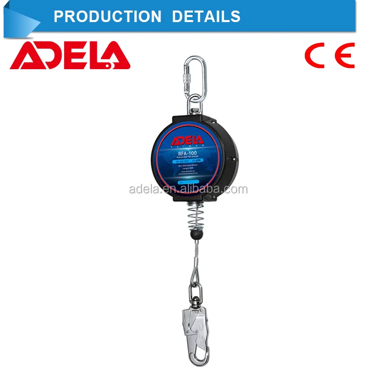 CE Certified Retractable Fall Arrester wirh Steel Rope System