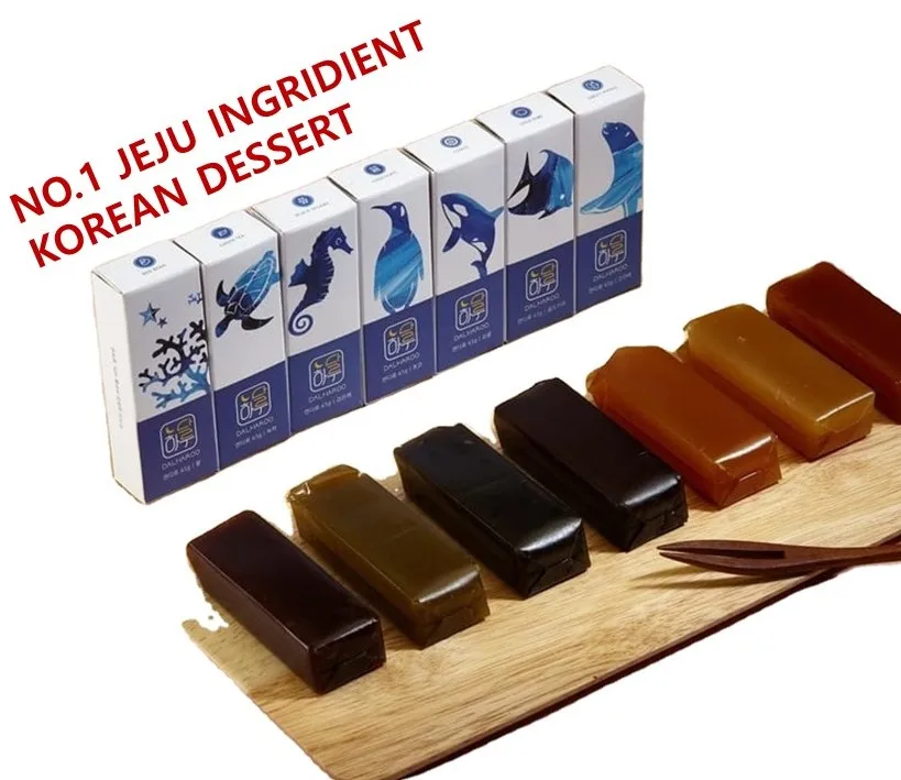 
korean pudding dessert sweet jelly of red bans yanggang mizu yokan sofr adzuki bean jelly from no.1 jeju seaweed extract HACCP 
