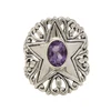 Sparkling Star Silver Ring with Amethyst