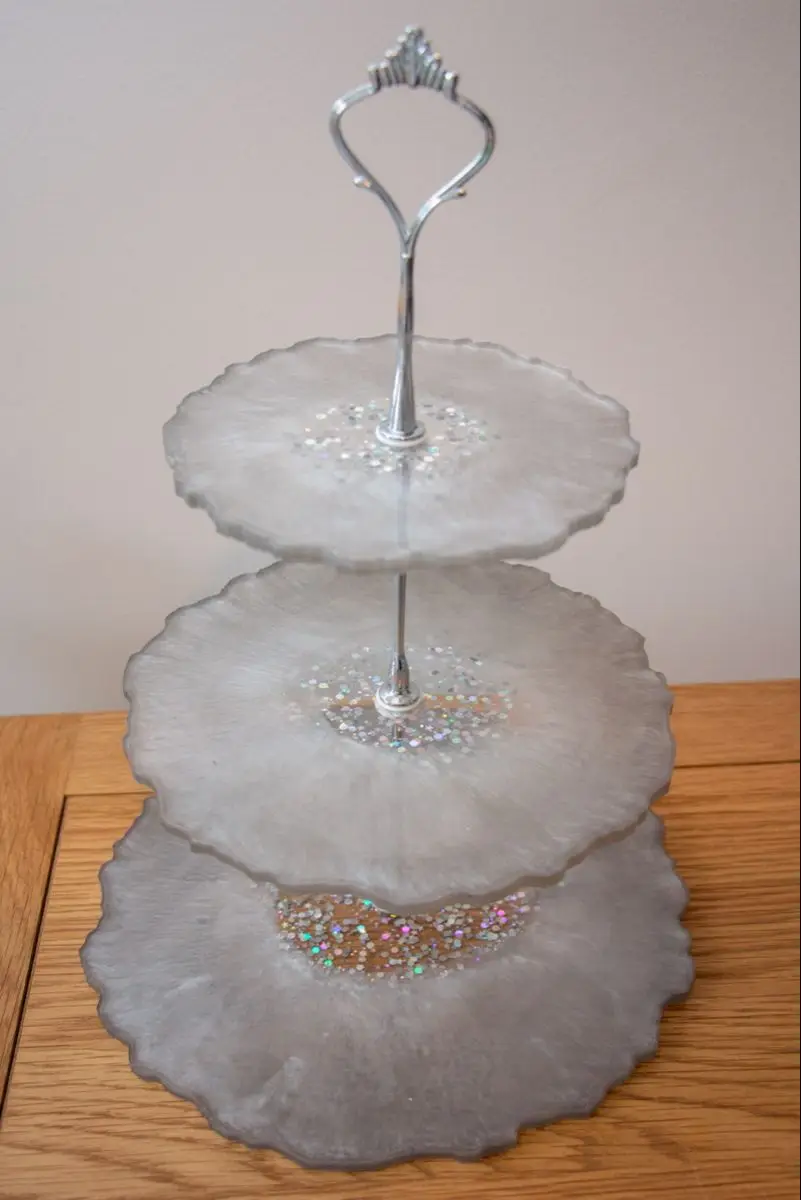 Three Tiered Cake Dessert Stand Serving Tray Silicone Resin Mold For