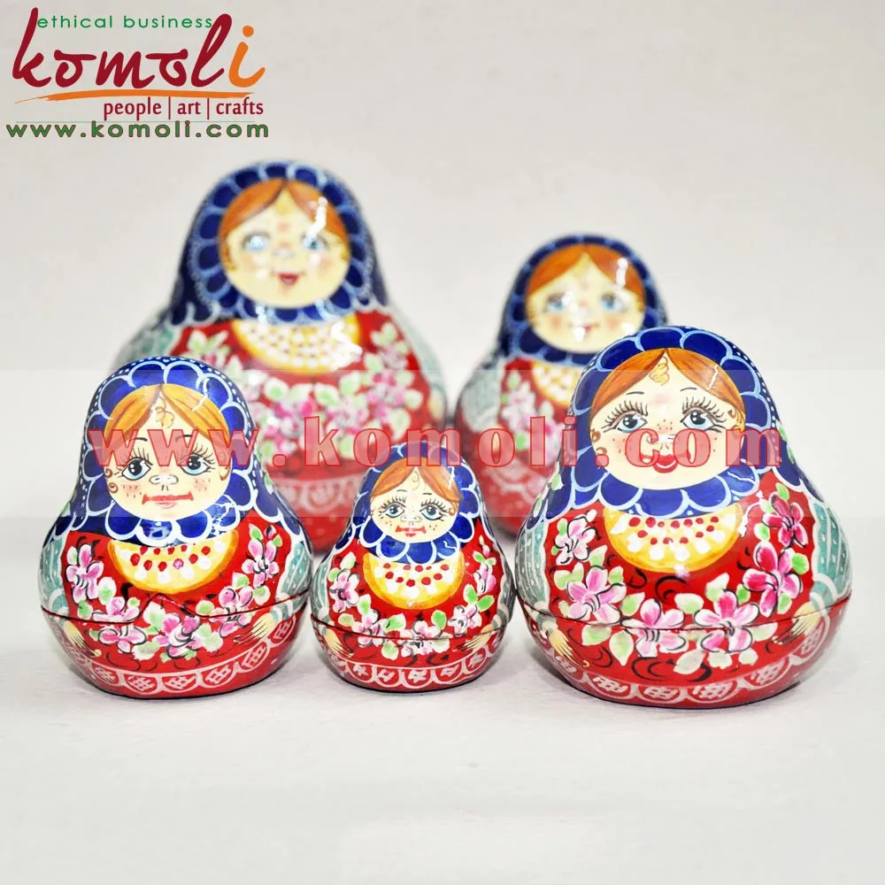Wooden Indian Matryoshka Nesting Dolls Set Of 4 Russian Nesting Dolls