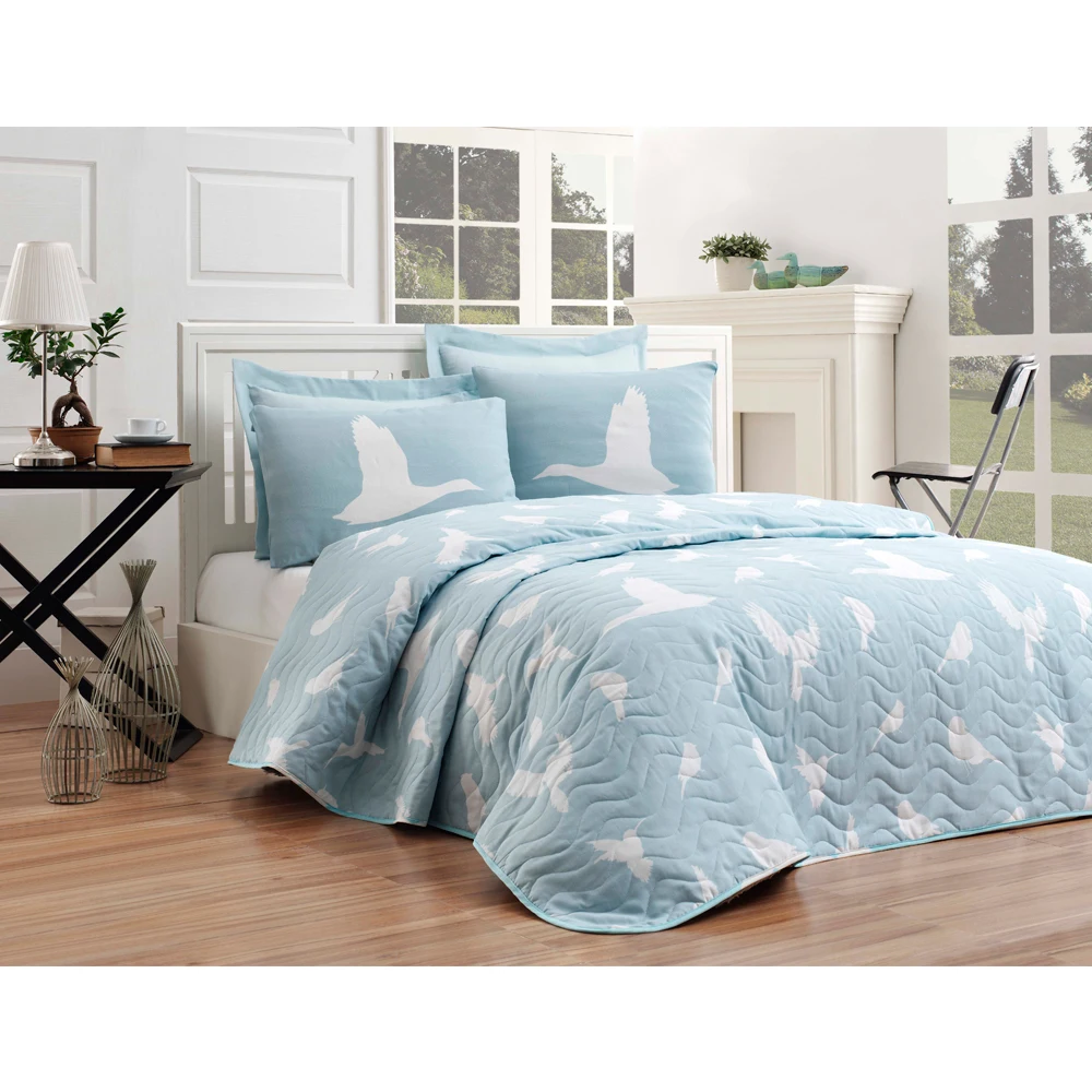 Otantik Blue Duvet Cover Set with Pillowcases Polycotton Bedding Set All Sizes