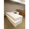 white curved reception desk , custom made modern simple design reception counter