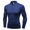 Mens Slim Fit Muscle Fitted High Neck Gym Wear Shirt