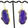 Jewelry Wholesale Suppliers in India Natural Agate Slice Earring 24k Gold Plated Earring