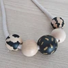 Necklace with ecological wood beads