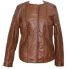 Ladies Loose Fit Plus Size Soft Original Sheep Leather Jacket with Retro Waxed Effects