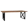 Industrial style dining table/Indian railway sleeper wood top dining table with steel base