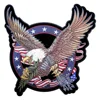 Large Patriotic Eagle American Flags Embroidered Biker Patches