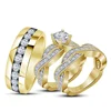 925 Silver Beautiful Engagement Wedding Trio Ring Set