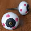 Ceramic Polka Dots Knobs, Hand painted India Ceramic Door Knobs and Pulls