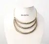 Tribal Look Brass Chain with Three Line Half Moon Carved Antique Necklace For Women