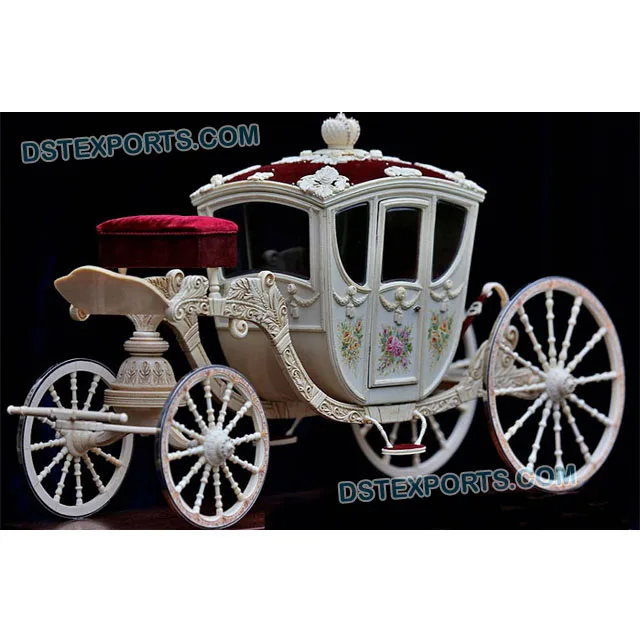 Presidencial real Carruagem de Cavalos/Buggy, Branco Coberto Puxadas por Ocasiões de Buggy, Inglês Carruagem de Cavalos Para Passeios de Luxo