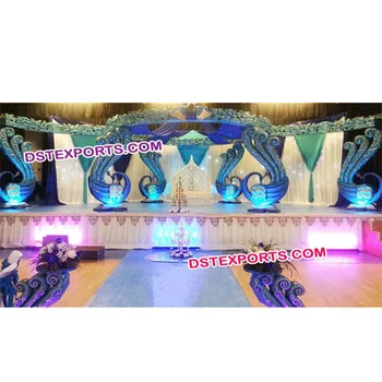 Peacock Theme Wedding Mandap Indian Wedding Mandap Decor Crystal Mandap Decoration Sets Buy Mandaps Wedding Mandap New Design South Indian Wedding Mandap Decorations Product On Alibaba Com