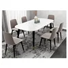 Nordic luxury dining table marble top rectangular marble dining table metal frame style home dining table