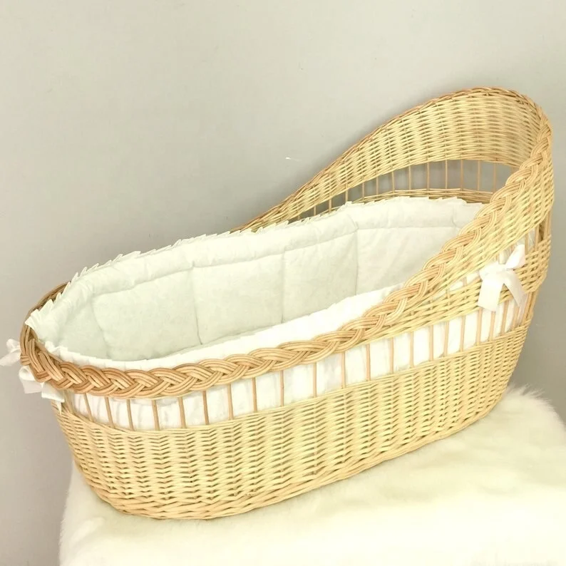 antique wicker bassinet mattress