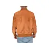 2019 Men's Real TAN Suede Bomber Jacket Leather Varsity Baseball Casual