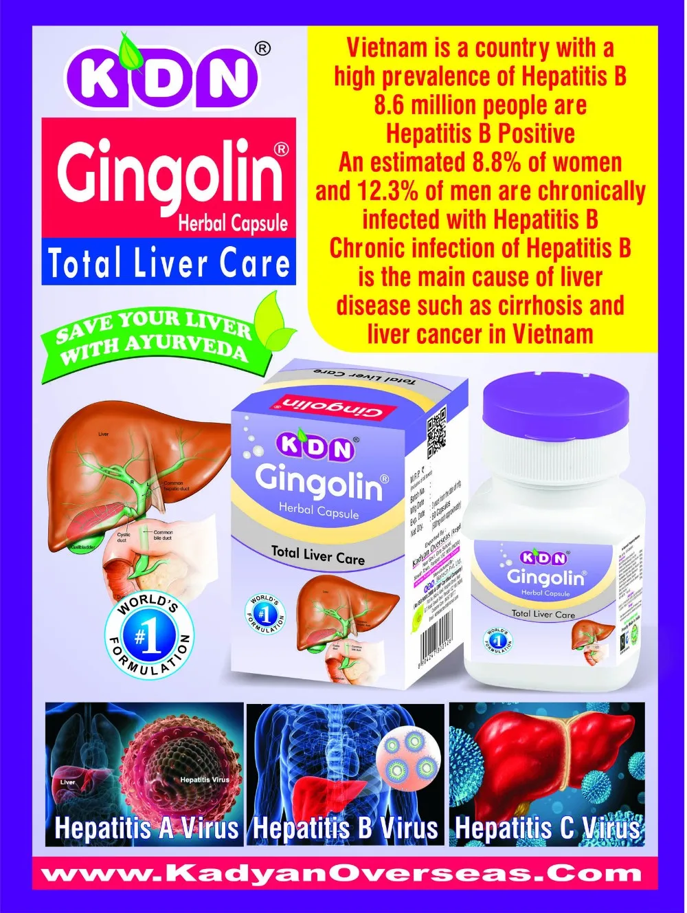 World's Best Herbal Liver Cirrhosis Tonic Capsule Pills By Kdn Biotech
