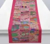 Indian Designer Handmade Old Sari Patchwork Tapestry Wall Hanging Embroidered Home Decor Table Runner