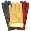 Leather Winter Slandered Long Bleach&brown Gloves- lambskin Leather Winter Gloves custom color