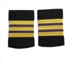 Slio on Epaulette Merchant Navy 2nd Engineer Second Slip On Soft 3 Gold Bar shoulder slider pilot airline aviation dress officer