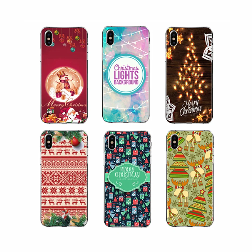 
Christmas tree Gift Socks pattern Soft TPU Mobile Phone Case For iPhone XS XR 