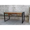 Industrial Reclaimed wood Study Table with 2 Drawers, Mango wood Stud table with Iron Frame