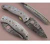 Damascus steel folding knife " beautiful white copper"