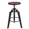 antique industrial vintage round wooden top tri pod bar stool