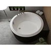 project hotel design bathroom resin cast stone solid surface bath,round composite freestanding artificial marble bathtub
