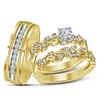 Wholesale Prong Setting CZ White Men & Women Trio Ring Set