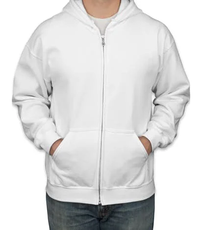 white zipper sweatshirt