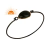Black Rhodium Plated 925 Silver Ocean Jasper Gemstone Womens Designer Bangle Jewelry Manufacturer
