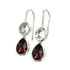 Nice - Looking Light Colorado Color Brass Silver Plated Genuine Crystal Earring
