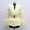 New Arrival Down Coat Real Fur Hood Dyed Color Winter Women Down Jacket