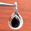 Tiny small pear shape larimar turquoise onyx ruby moonstone opal handmade gemstone 925 sterling silver jewelry silver pendant