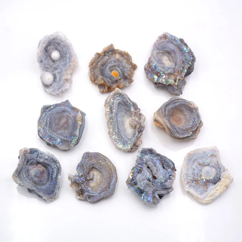 Gold Plated Natural Irregular Gemstone Druzy Agate Geode Drusy