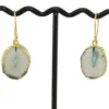 Jewelry Wholesale Suppliers in India Natural Light Skyblue Agate Slice Earring 24k Gold Plated Earring