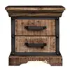 Solid Wood Mango Bedside with 2 Drawers Side Table Night Stand for Bedroom Living Room Furniture