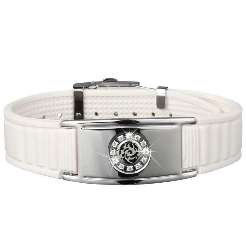 Noproblem ion balance fashion power jewelry man crystal wholesale cheap germanium tourmaline silicone bracelets