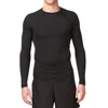 92% Polyester 8% Spandex (Lycra) Crew Neck Long Sleeve Black Compression Shirt / Rash Guard